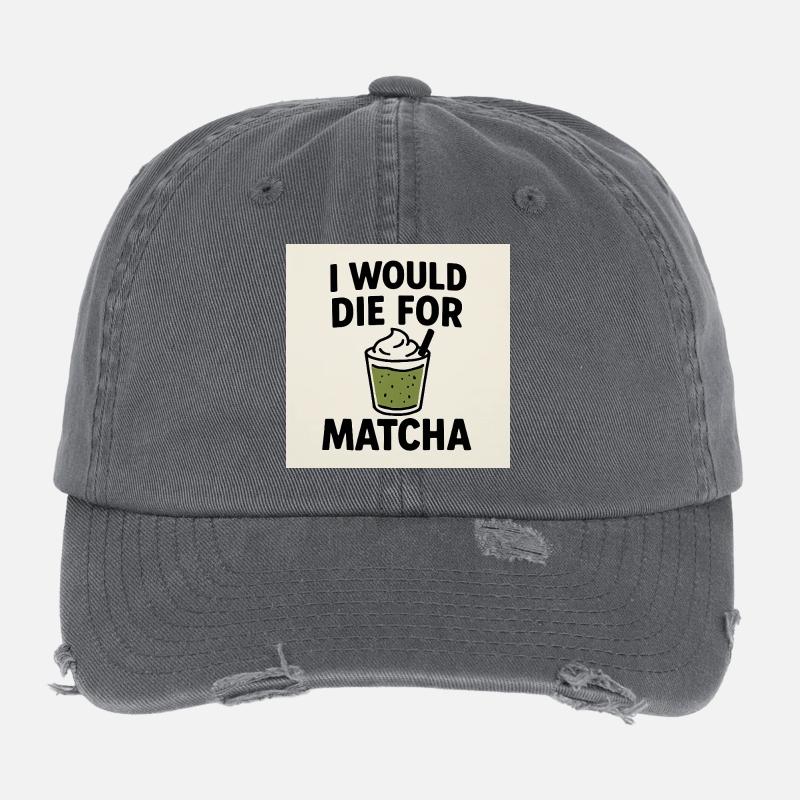 Je mourrais pour le Matcha Casquette vintage effet usé Flexfit