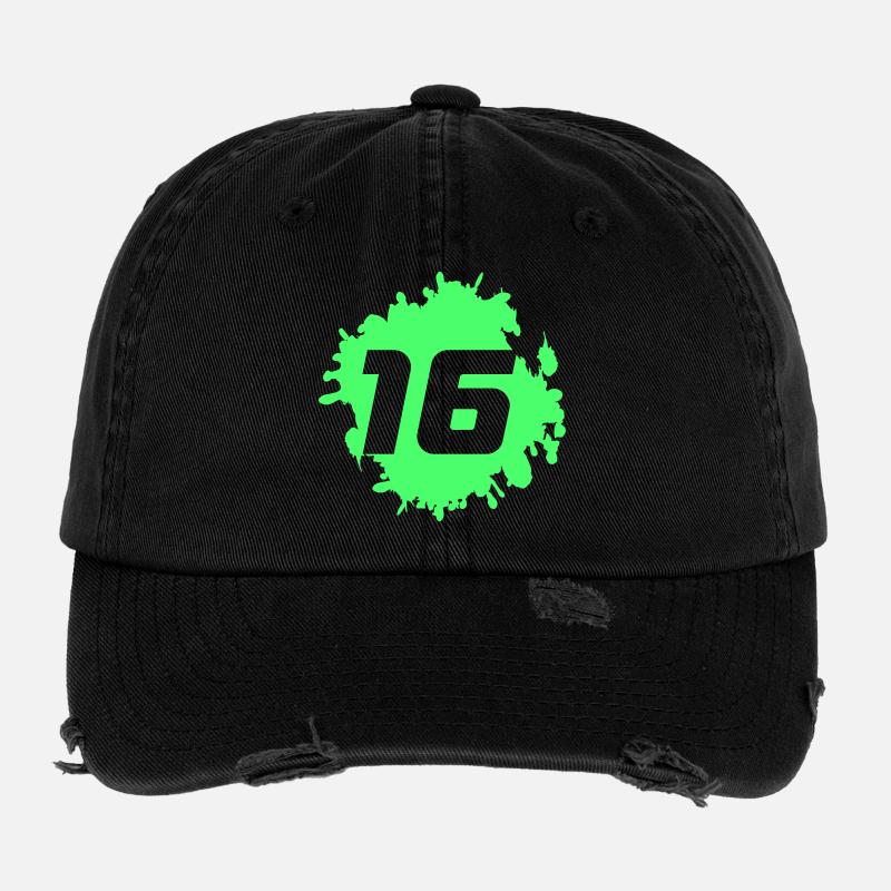 Vert Néon Spritz 16 Design Casquette vintage effet usé Flexfit