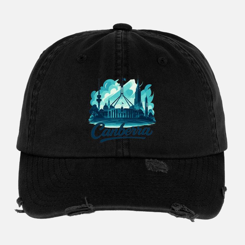 Canberra Capital Australie Cadeau maritime Casquette vintage effet usé Flexfit