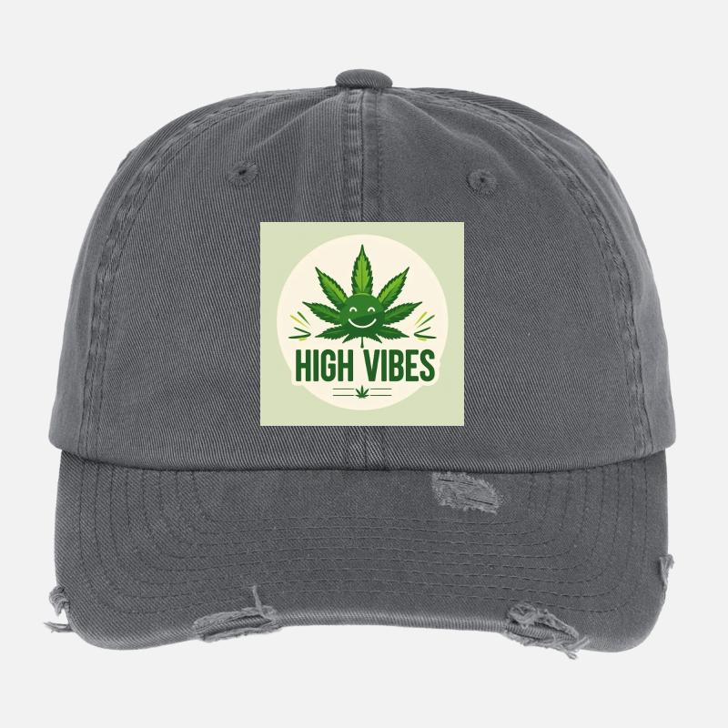 Joie verte à haute vibration Casquette vintage effet usé Flexfit