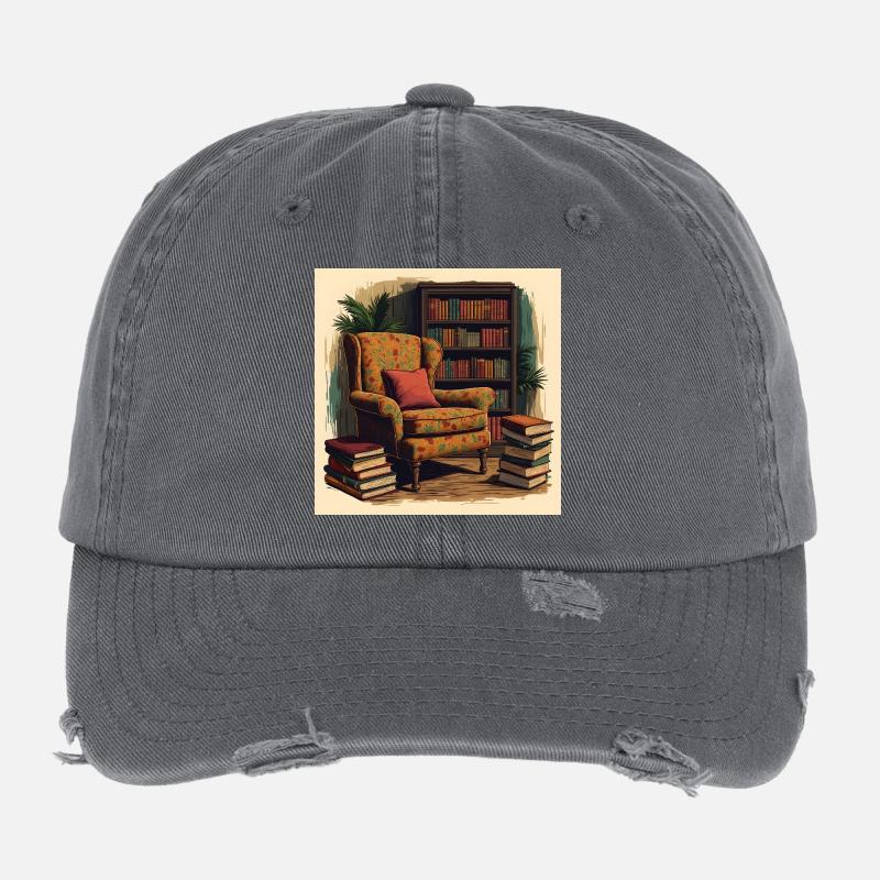 Cozy Reading Chair Flexfit Vintage Destroyed Cap