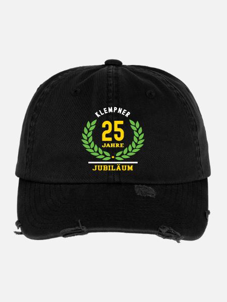 Plumber Anniversary 25 Years 25th Anniversary - Flexfit Vintage Destroyed Cap - black - Front
