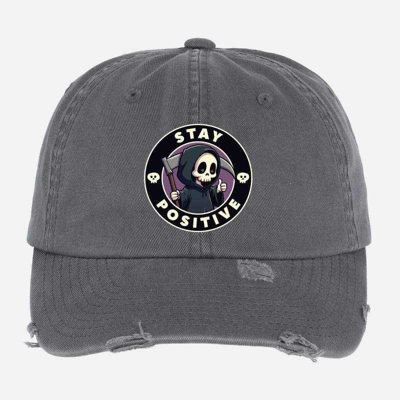 Restez positif Casquette vintage effet usé Flexfit