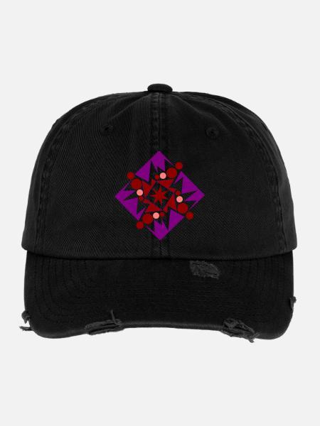 Composition géométrique de Cean - Casquette vintage effet usé Flexfit - noir - Devant
