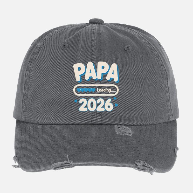 Papa Loading 2026  Flexfit Vintage Destroyed Cap