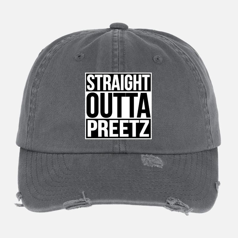 STRAIGHT OUTTA PREETZ Flexfit Vintage Destroyed Cap