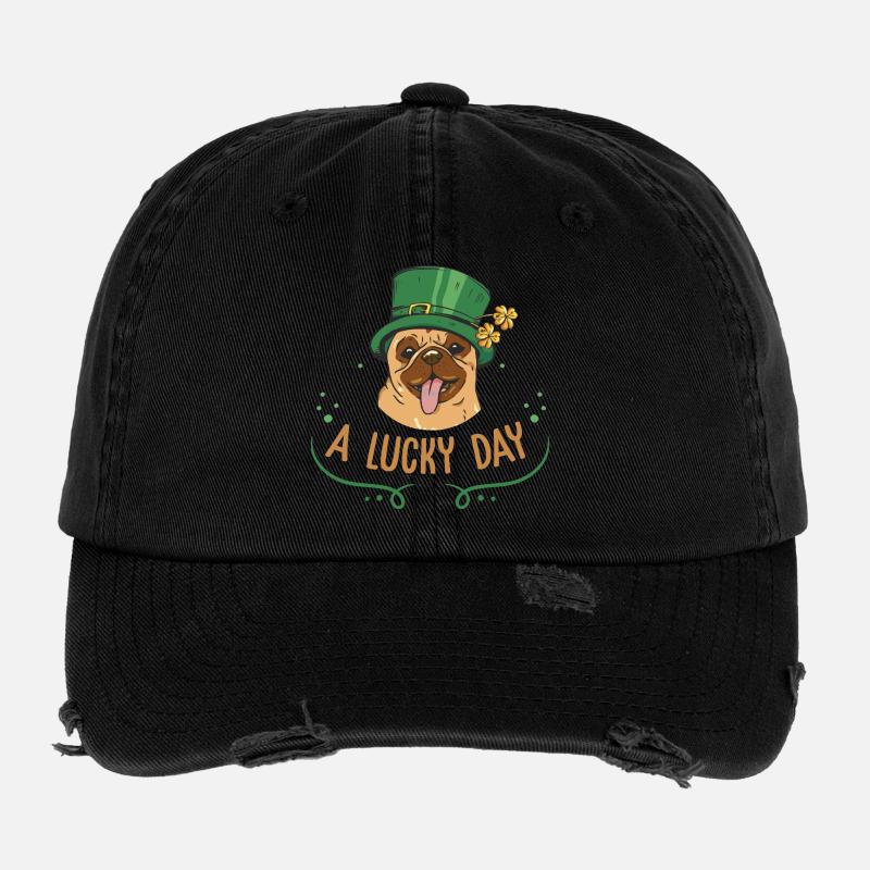 The Party Dog top Irisch Patricks Day Design Flexfit Vintage Destroyed Cap