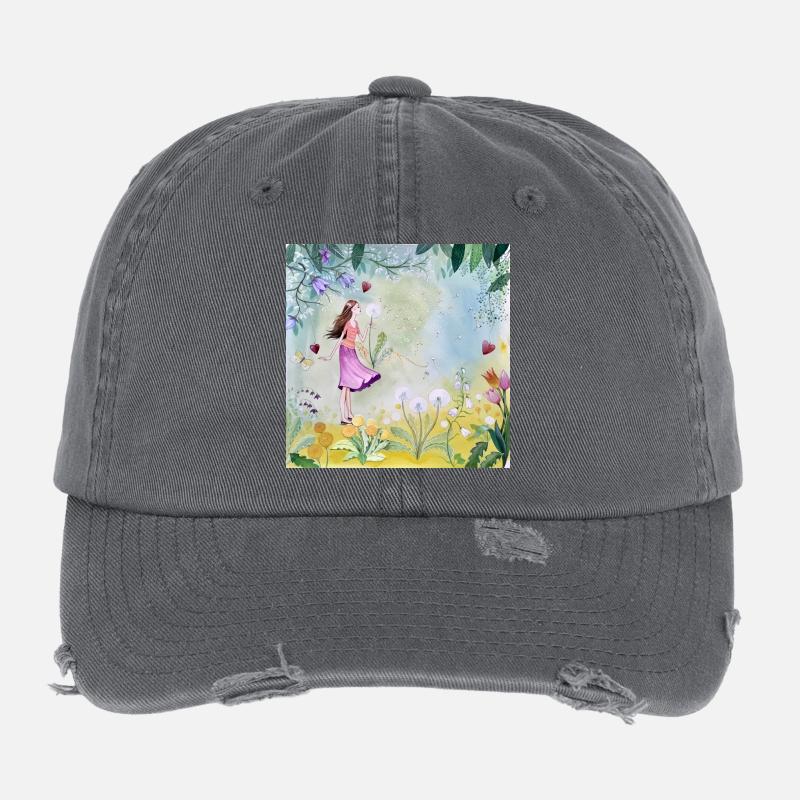 Elfe au royaume des fleurs Casquette vintage effet usé Flexfit