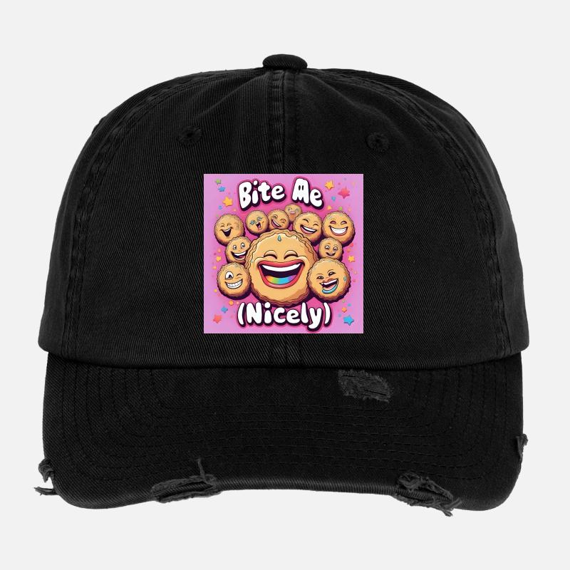 Me Nicely Cookies Laugh Design Casquette vintage effet usé Flexfit