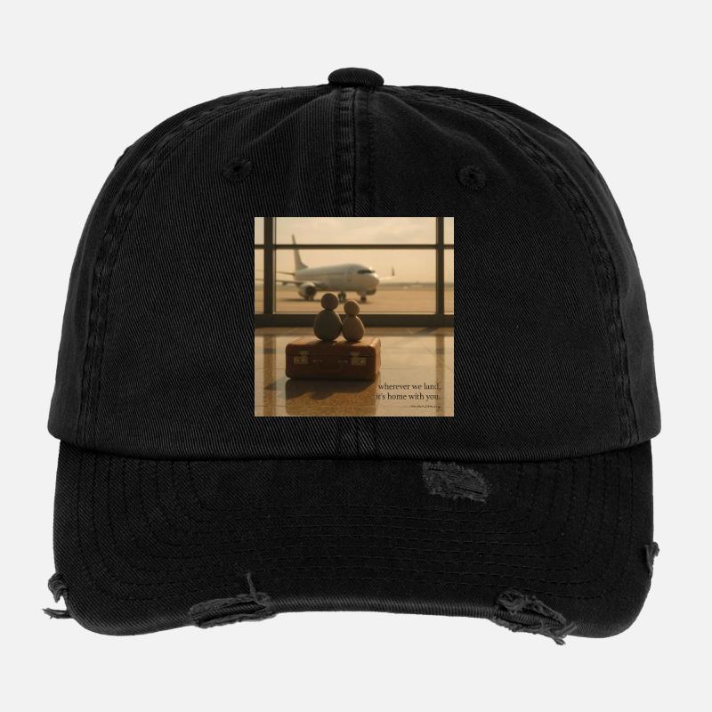 Cœurs confinés à la maison au terminal Casquette vintage effet usé Flexfit