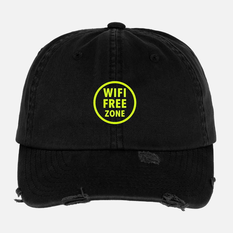 Zone sans Wi-Fi Neon Circle Casquette vintage effet usé Flexfit