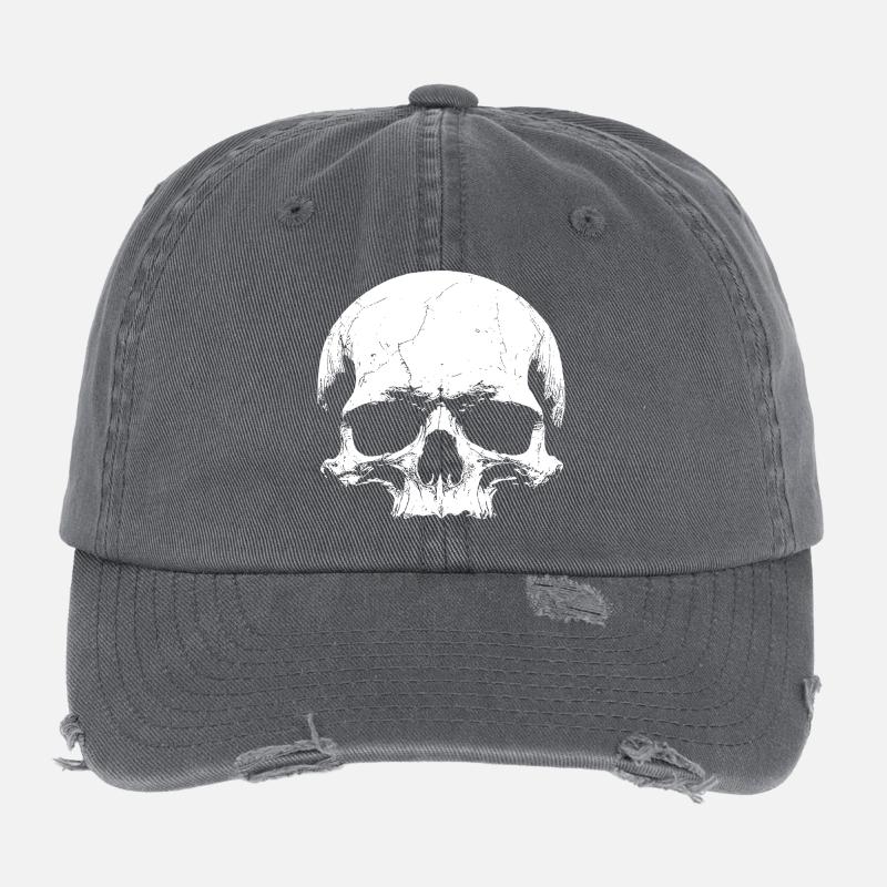 Totenschädel Flexfit Vintage Destroyed Cap