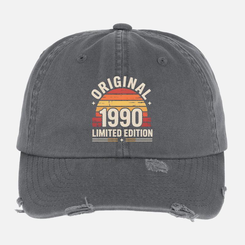 Retro Sunset 1990 Limitierte Auflage Flexfit Vintage Destroyed Cap