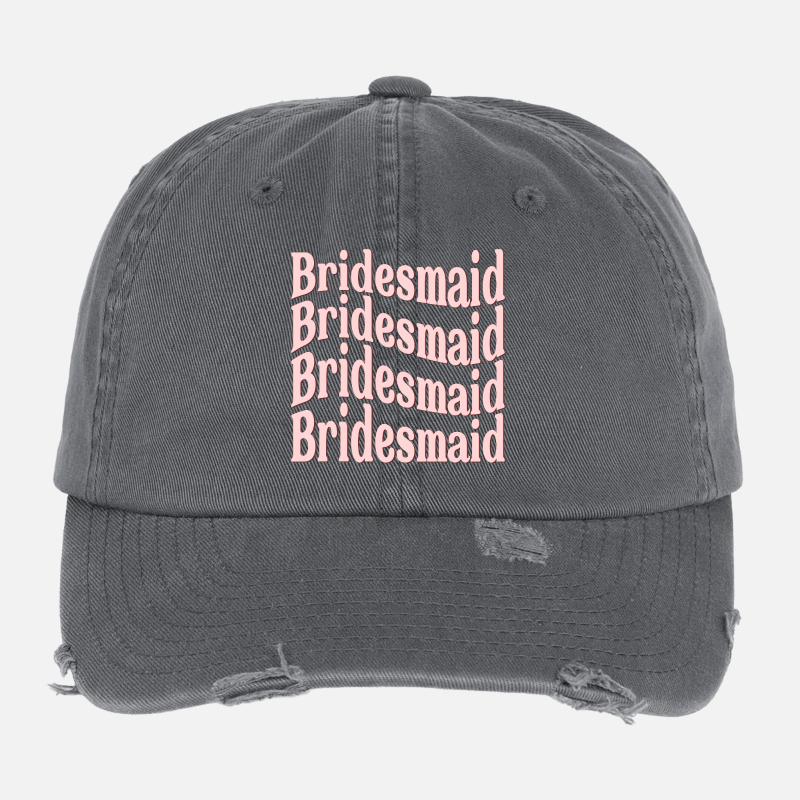 BRIDESMAID WEDDING WAVE Flexfit Vintage Destroyed Cap