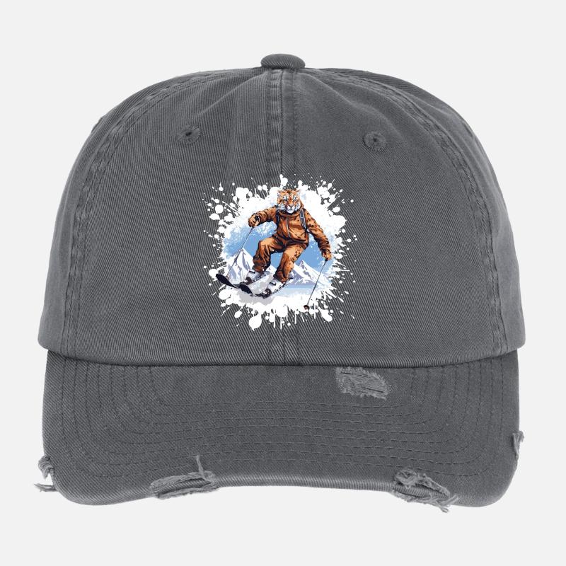 Gepard Ski Skifahren Flexfit Vintage Destroyed Cap