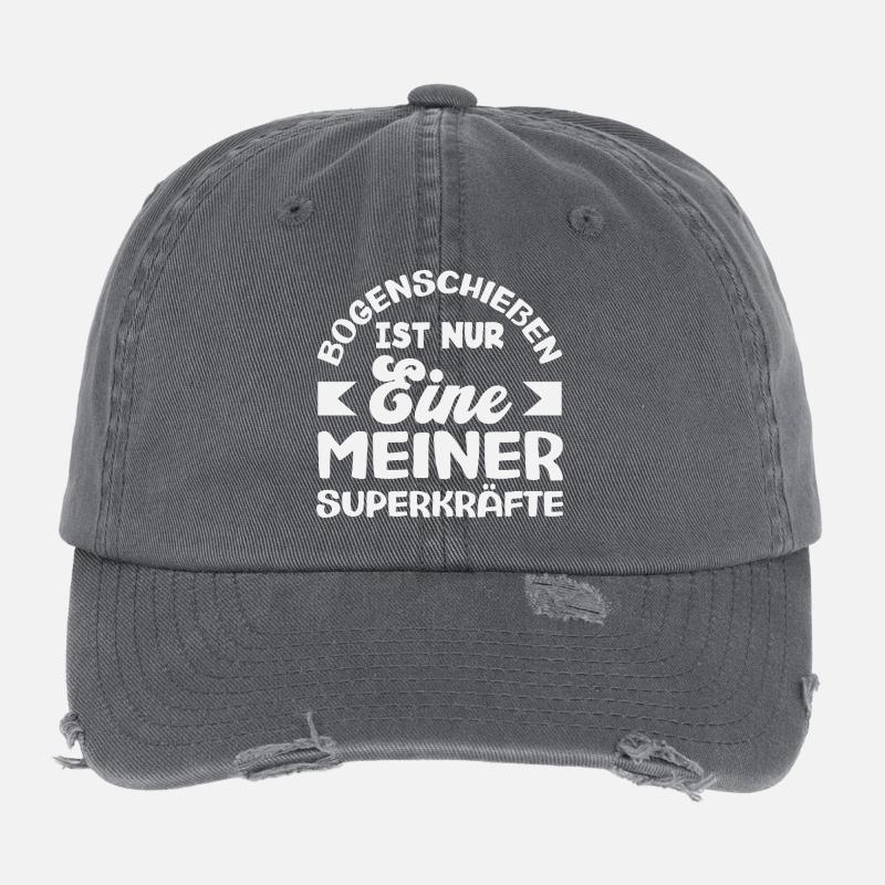 Ich gehe Bogenschießen Flexfit Vintage Destroyed Cap