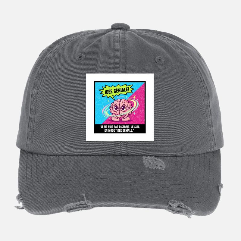 Idée Géniale Cerveau Pop Casquette vintage effet usé Flexfit