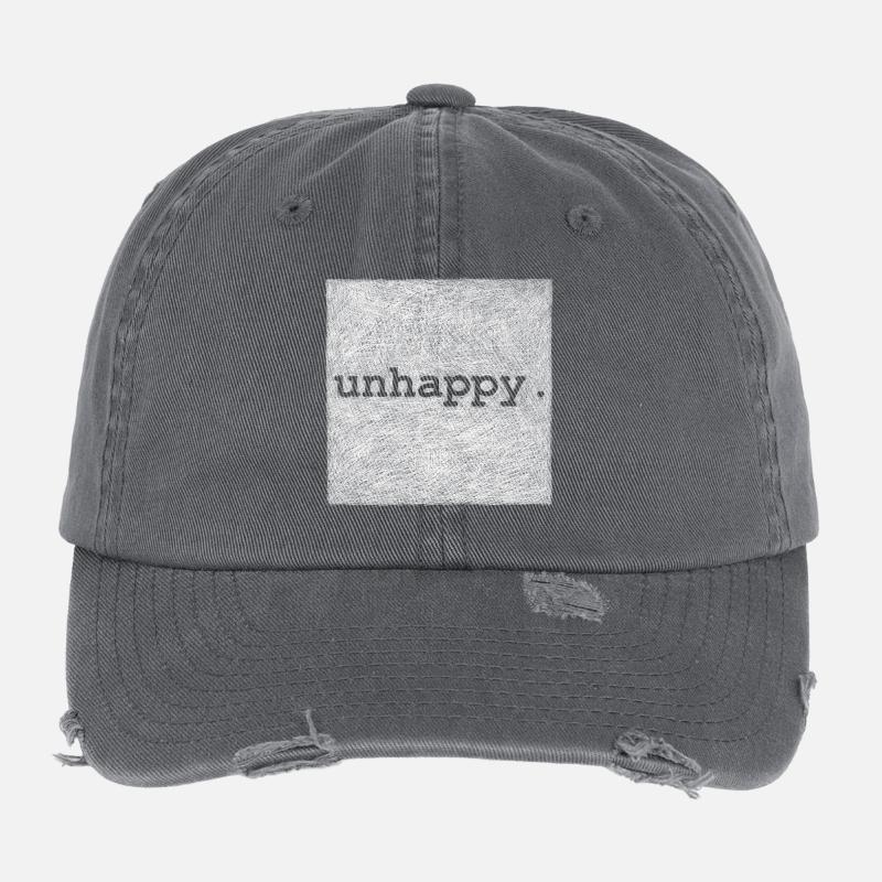 unhappy - Weiße Version Flexfit Vintage Destroyed Cap