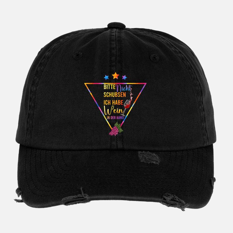 Vin à la main triangle coloré dicton Casquette vintage effet usé Flexfit