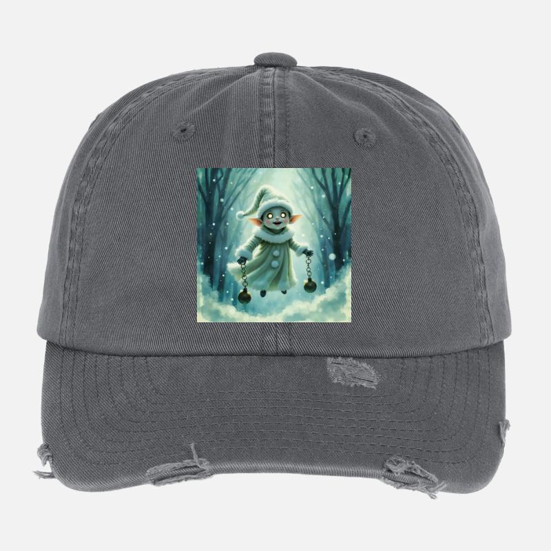 Winterelf mit Glocken Flexfit Vintage Destroyed Cap