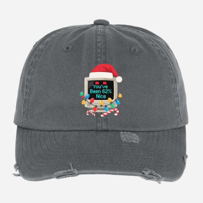 Computer Weihnachten KI Sarkastisch Tech Geschenk Flexfit Vintage Destroyed Cap