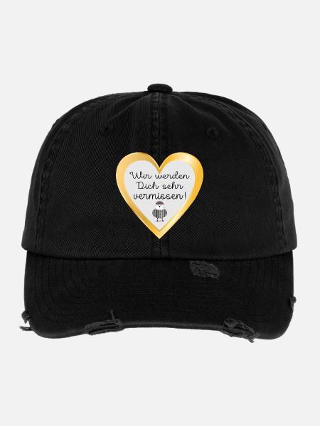 FAREWELL SEAGULL - Flexfit Vintage Destroyed Cap - black - Front