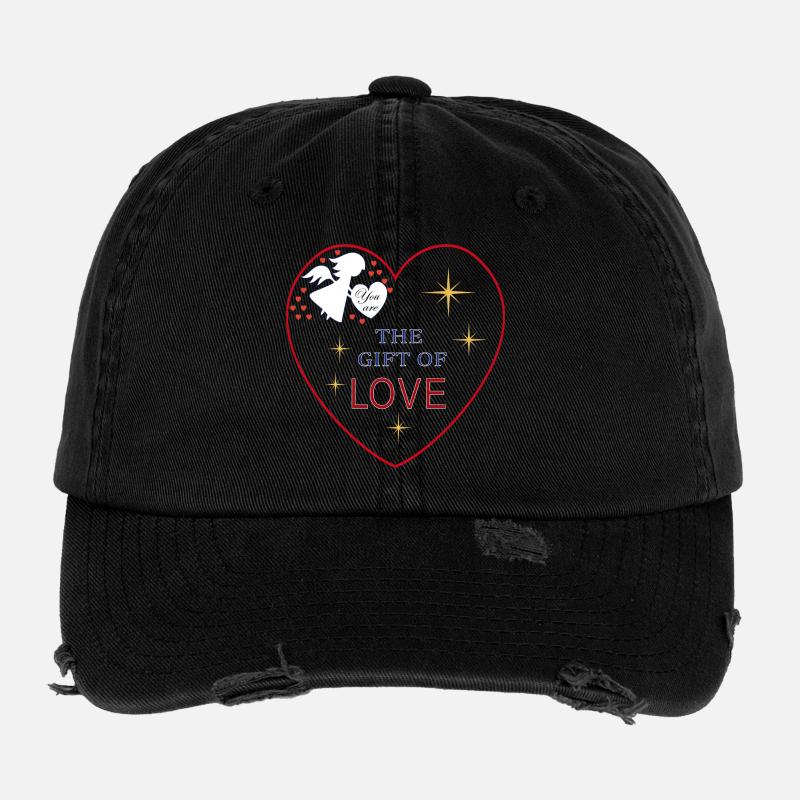 Herz Engel  Liebe Flexfit Vintage Destroyed Cap