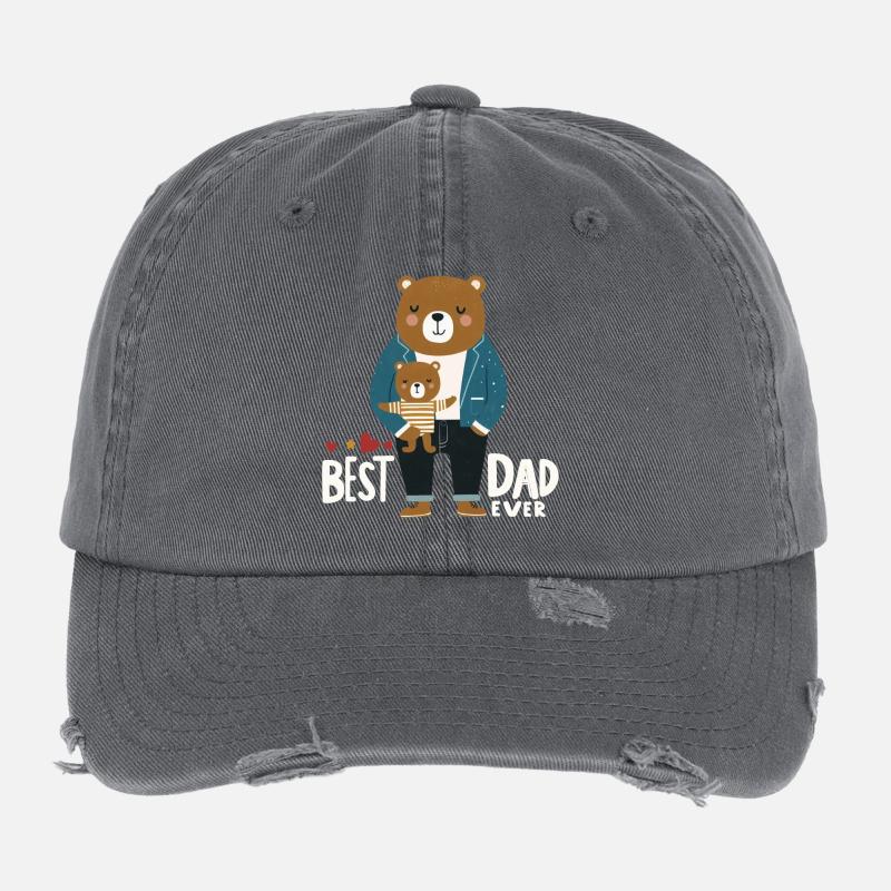 The Best Dad Flexfit Vintage Destroyed Cap