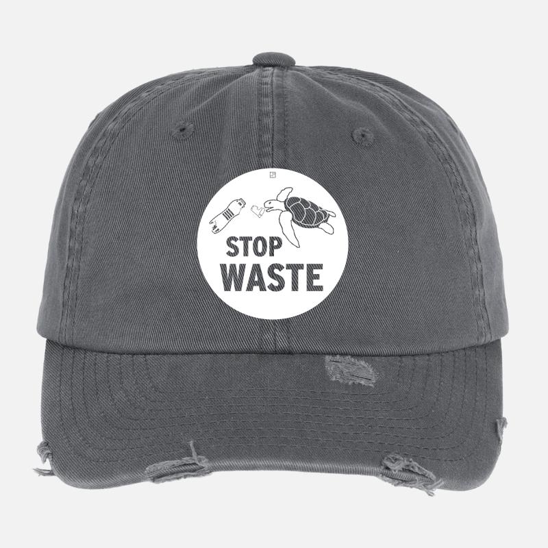 STOP WASTE Flexfit Vintage Destroyed Cap