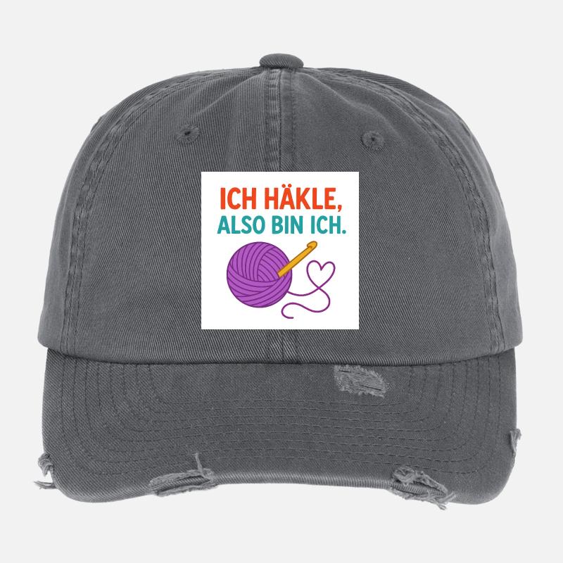 Ich häkle, also bin ich Flexfit Vintage Destroyed Cap