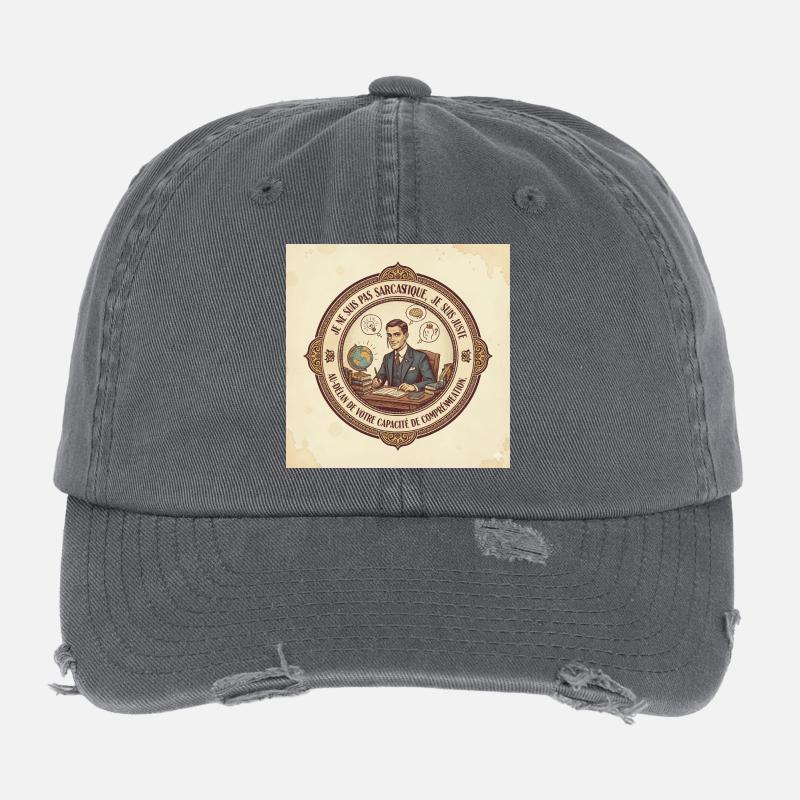Vintage Office Sarcasm Flexfit Vintage Destroyed Cap