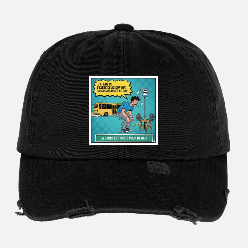 High bar for tomorrow - Flexfit Vintage Destroyed Cap - black