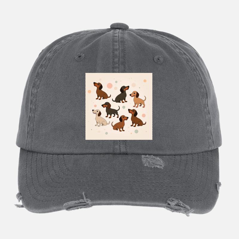 Paradis des teckels Casquette vintage effet usé Flexfit