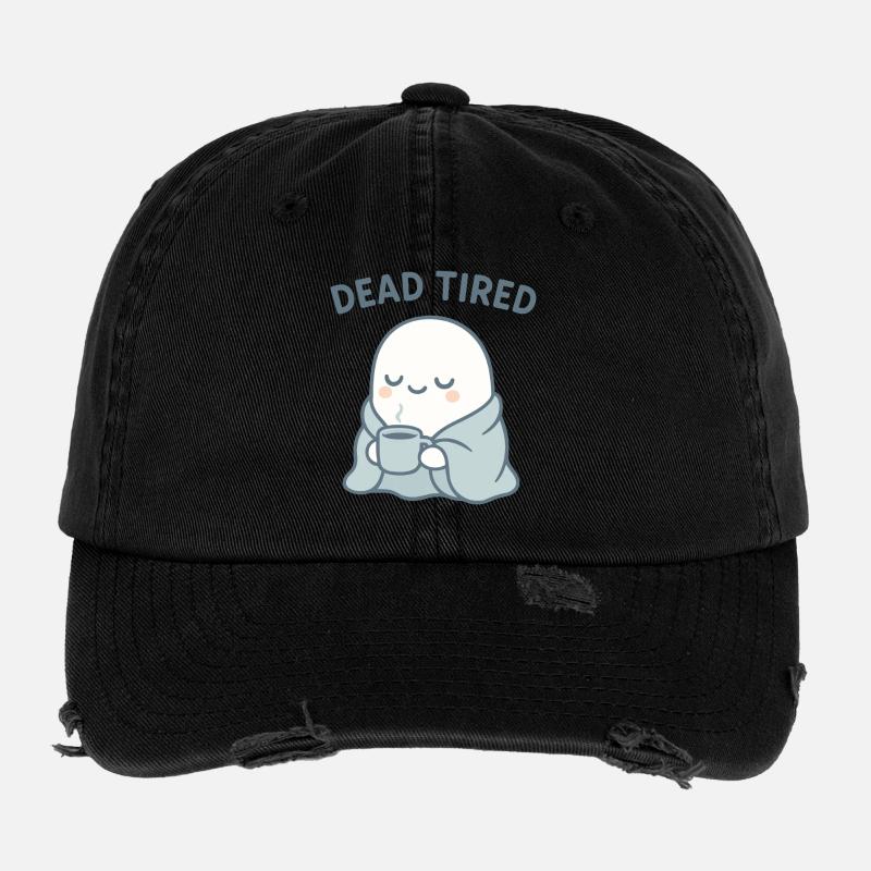 Dead Tired Ghost Cozy Mug Flexfit Vintage Destroyed Cap