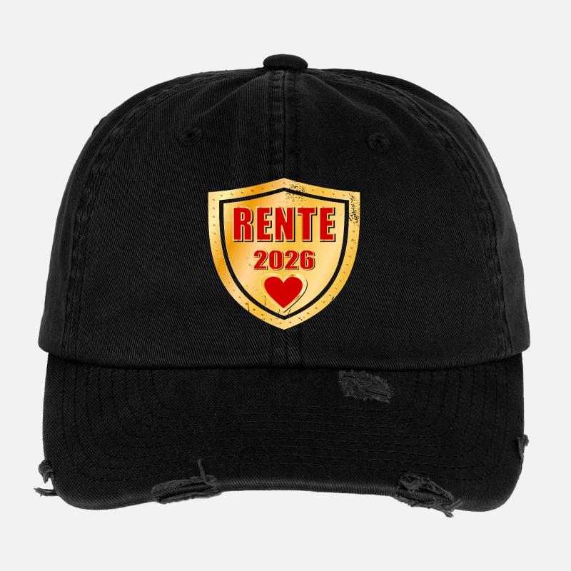 Pension 2026 Pensioner Colleague Flexfit Vintage Destroyed Cap