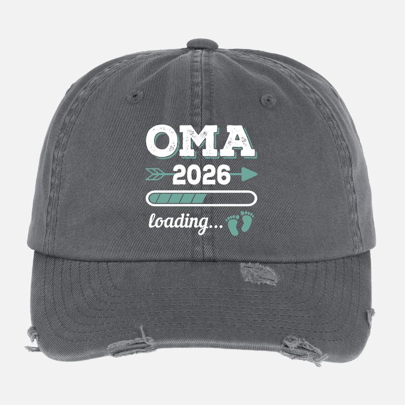 Grandma 2026 Loading Grandmother-to-be Gift Idea Flexfit Vintage Destroyed Cap