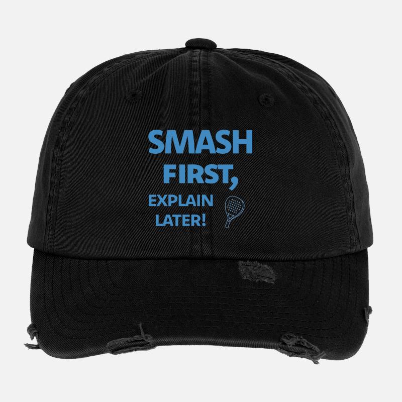 Smash First Explain Later Padel Flexfit Vintage Destroyed Cap