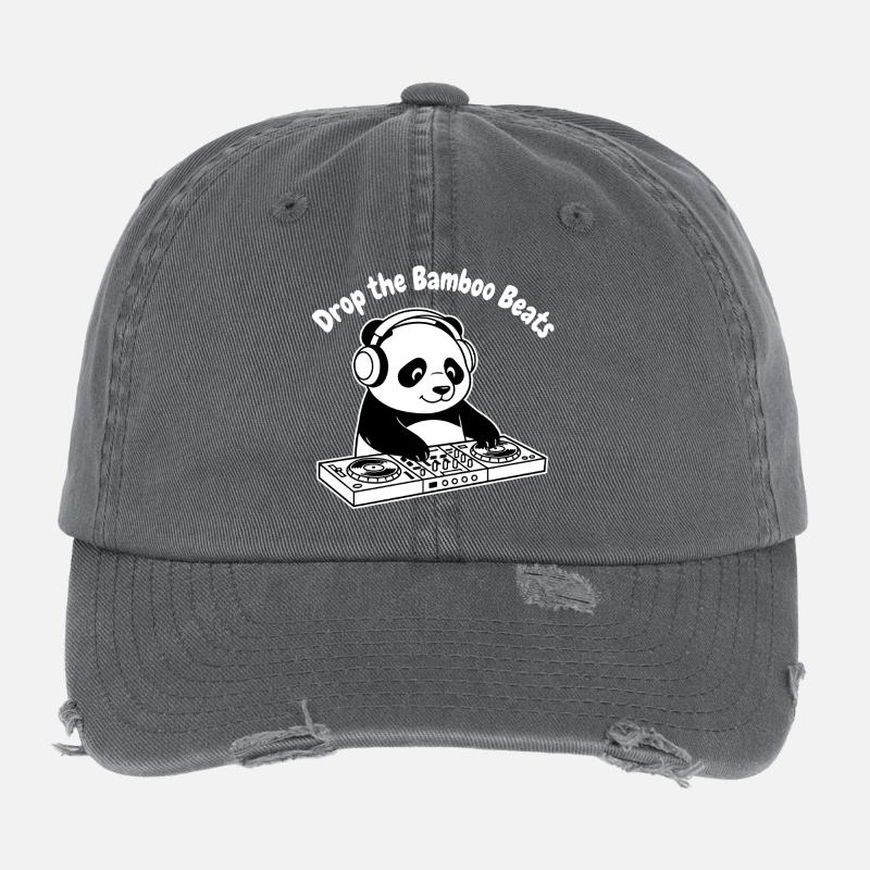 Bamboo Beats Panda DJ Casquette vintage effet usé Flexfit