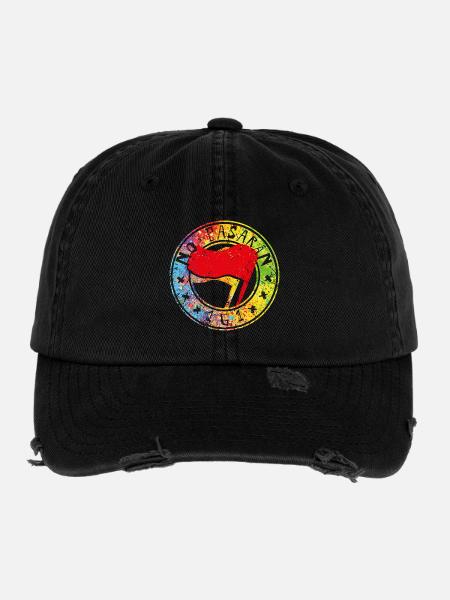 no pasaran 161 - Flexfit Vintage Destroyed Cap - Schwarz - Vorne