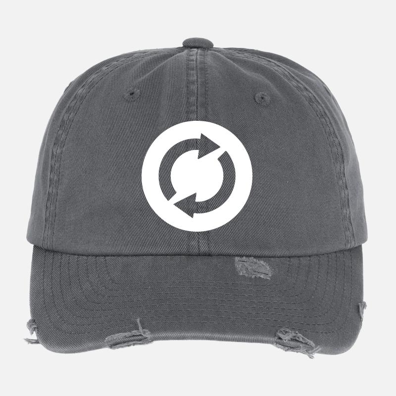 Repeating Silhouettes Pictogram Design Flexfit Vintage Destroyed Cap