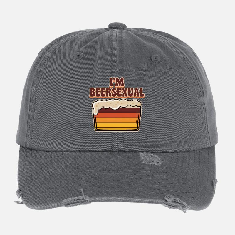 I’m Beersexual - Logo de la bière cool Casquette vintage effet usé Flexfit