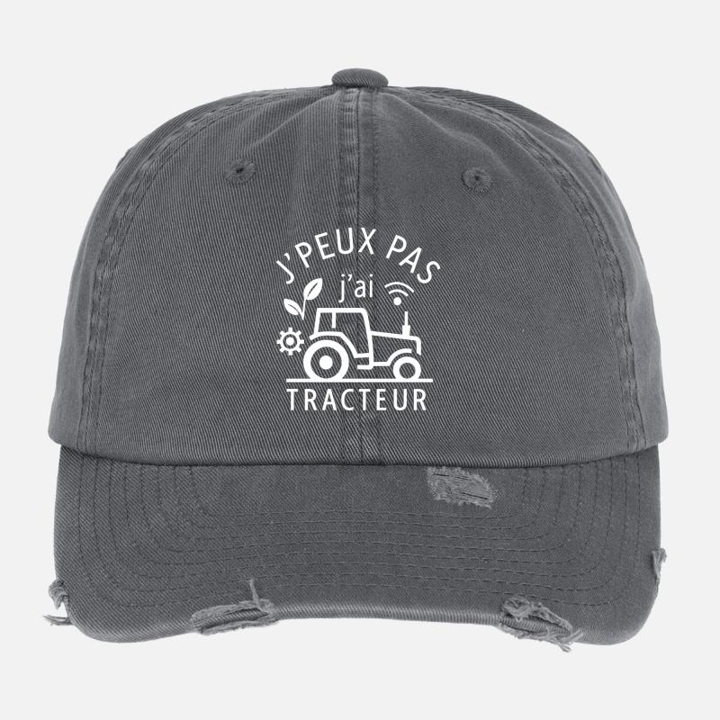 Ich kann keinen Traktor haben Flexfit Vintage Destroyed Cap