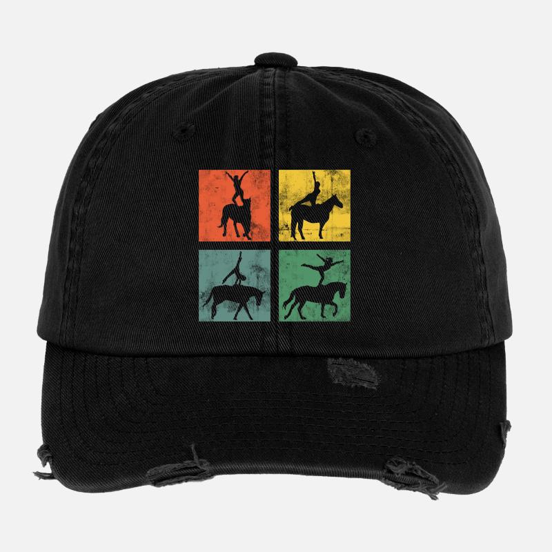 Voltigieren Reitsport Reiten Pferd Turnen Flexfit Vintage Destroyed Cap