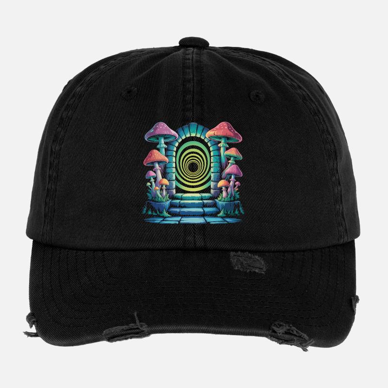 Shroomportal - Cool Funghi Logo Flexfit Vintage Destroyed Cap