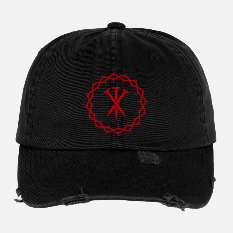 Trois clous + couronne d’épines Casquette vintage effet usé Flexfit