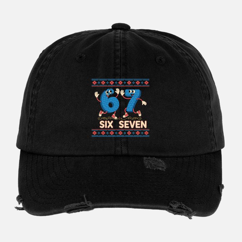 6 7 Six Sept mèmes Casquette vintage effet usé Flexfit