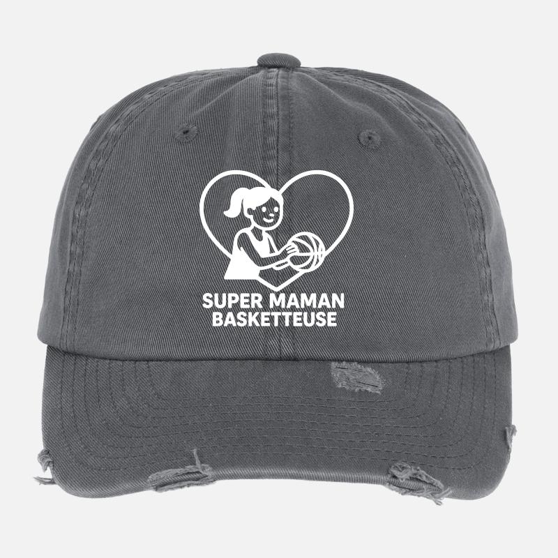 Super maman basketteuse – Cœur basket Casquette vintage effet usé Flexfit