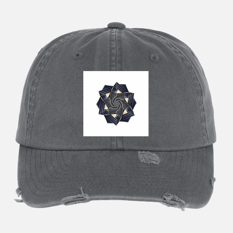 Rosace Spirale Dorée Navy Casquette vintage effet usé Flexfit