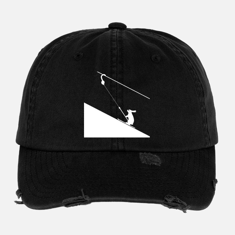 Hare climbing on rope - Flexfit Vintage Destroyed Cap - black
