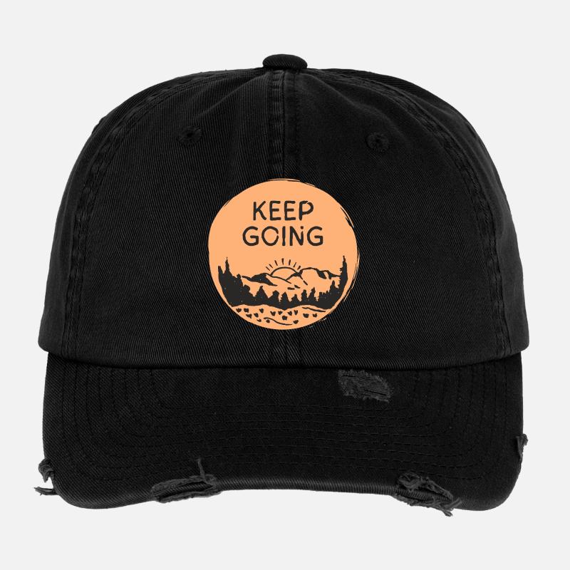 Keep Going / Berglandschaft Sonnenaufgang Flexfit Vintage Destroyed Cap